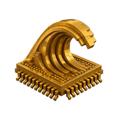 The halfphi mark: a wave breaking off a DIP package